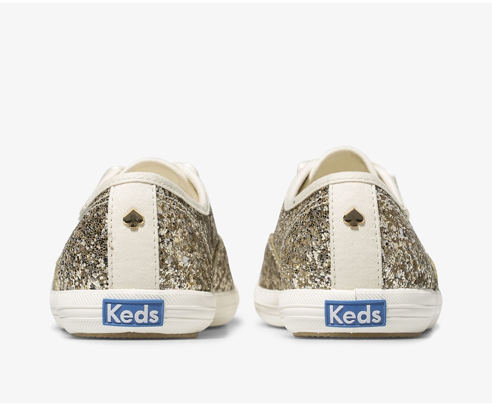 Keds Womens Sneakers Gold - Kate Spade new york Champion Glitter - 964FXHKDW